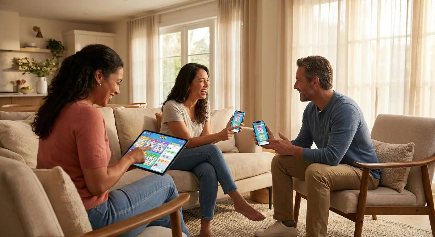 People playing online bingo on smartphone and tablet