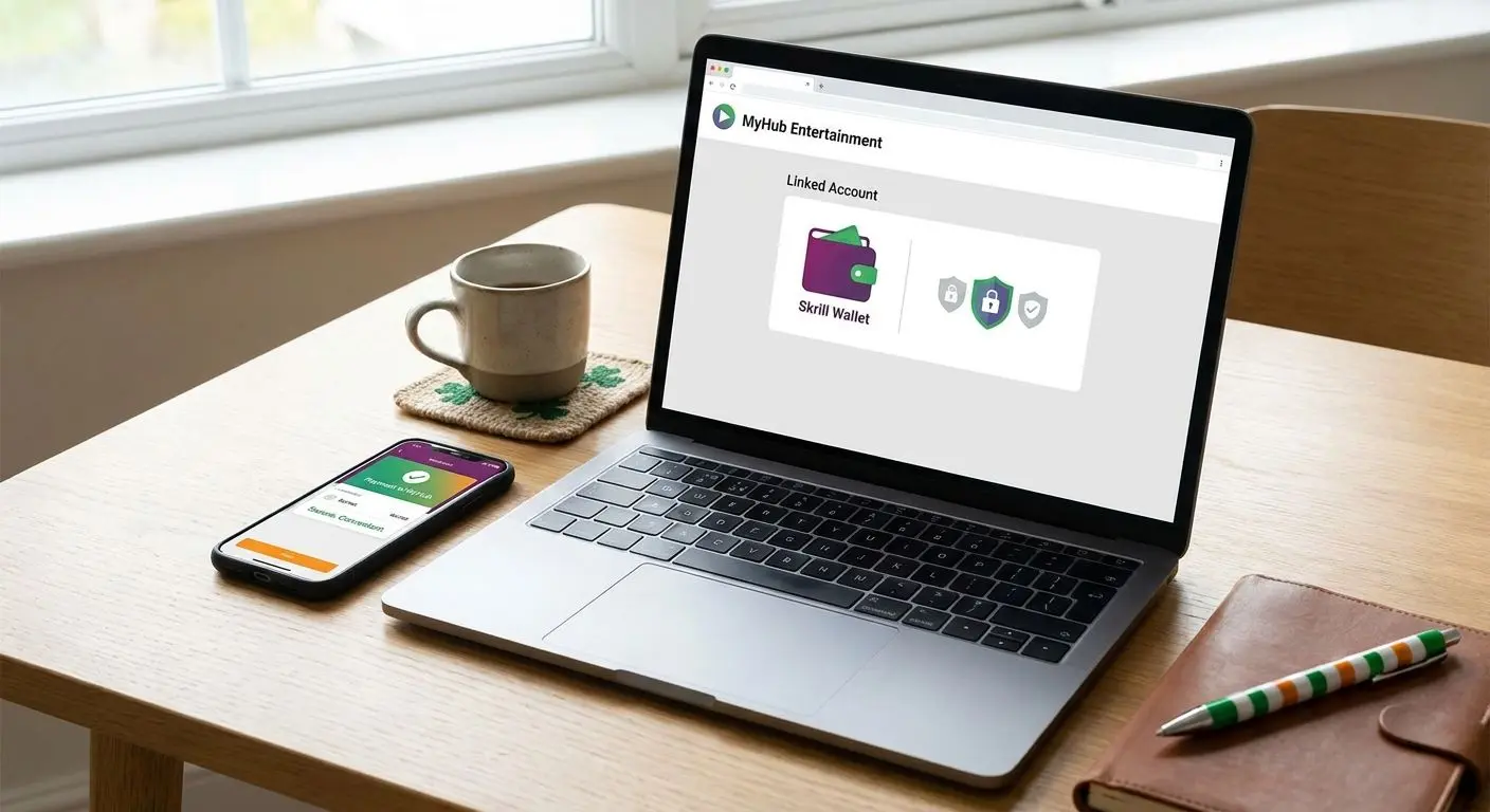 Digital wallet linked to PlayOJO account on laptop and smartphone