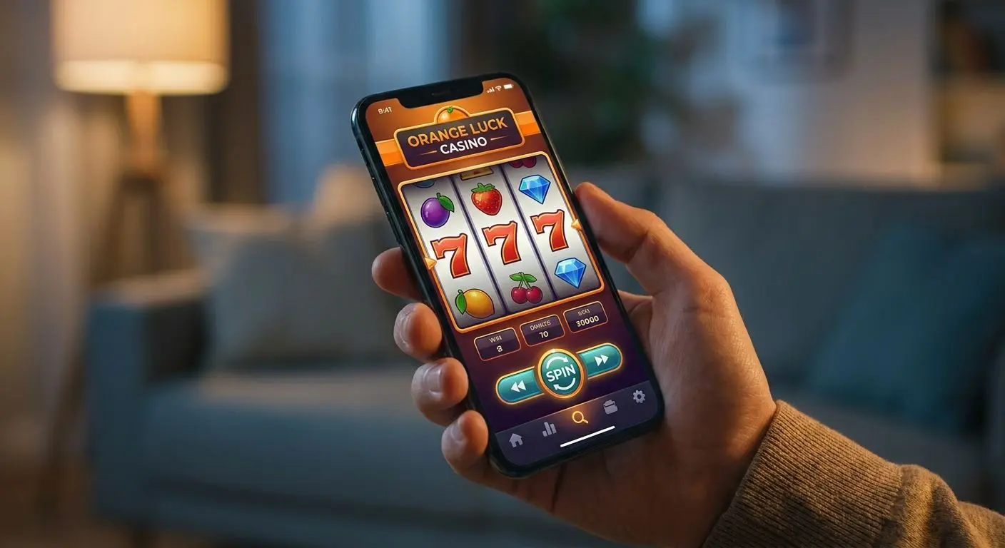 Mobile phone screen showing an online slots game interface